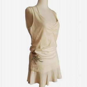 Roxy 2 layer Off White/Cream Dress/Shirt sz Large